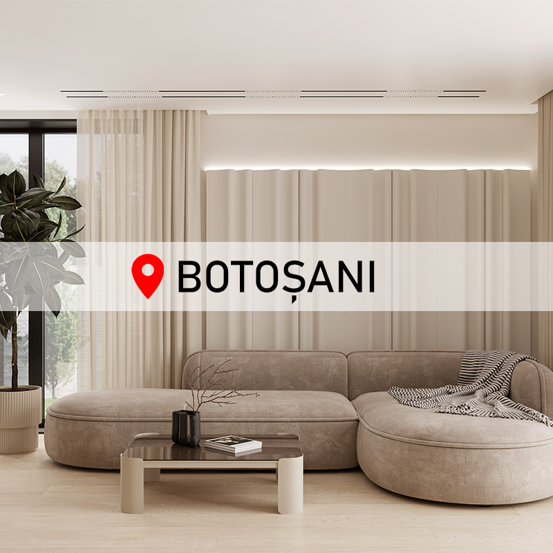 Design living casă particulară în România, Botoșani, interior modern și confortabil în nuanțe bej de Olyn Design